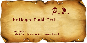 Prikopa Medárd névjegykártya